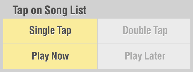 Tap on Song List
